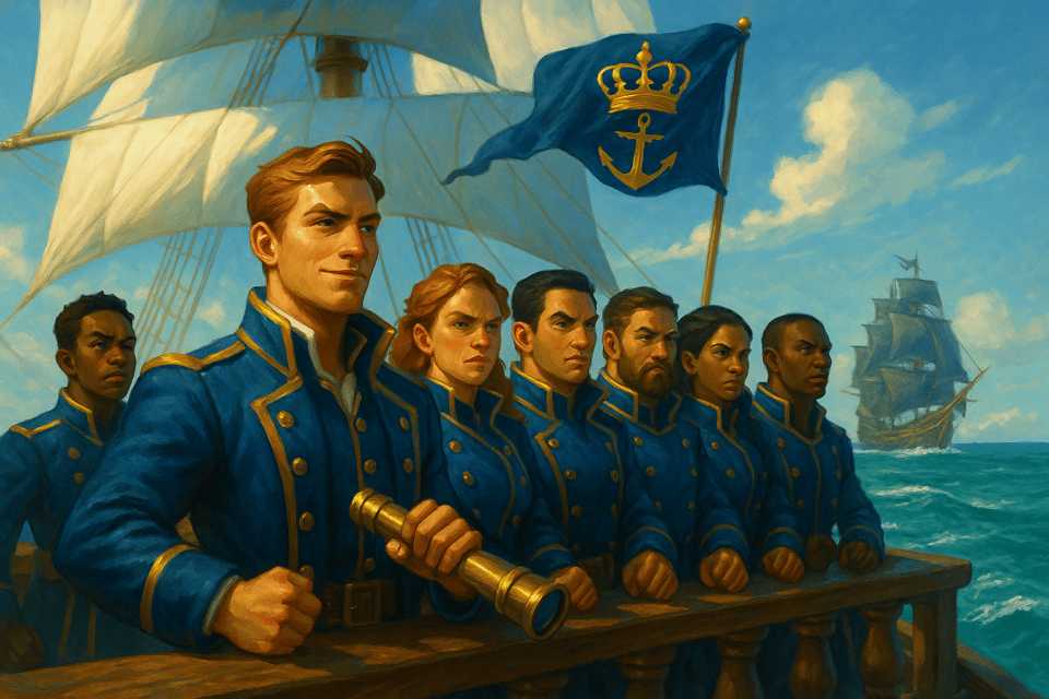 The Royal Navy crew aboard their ship