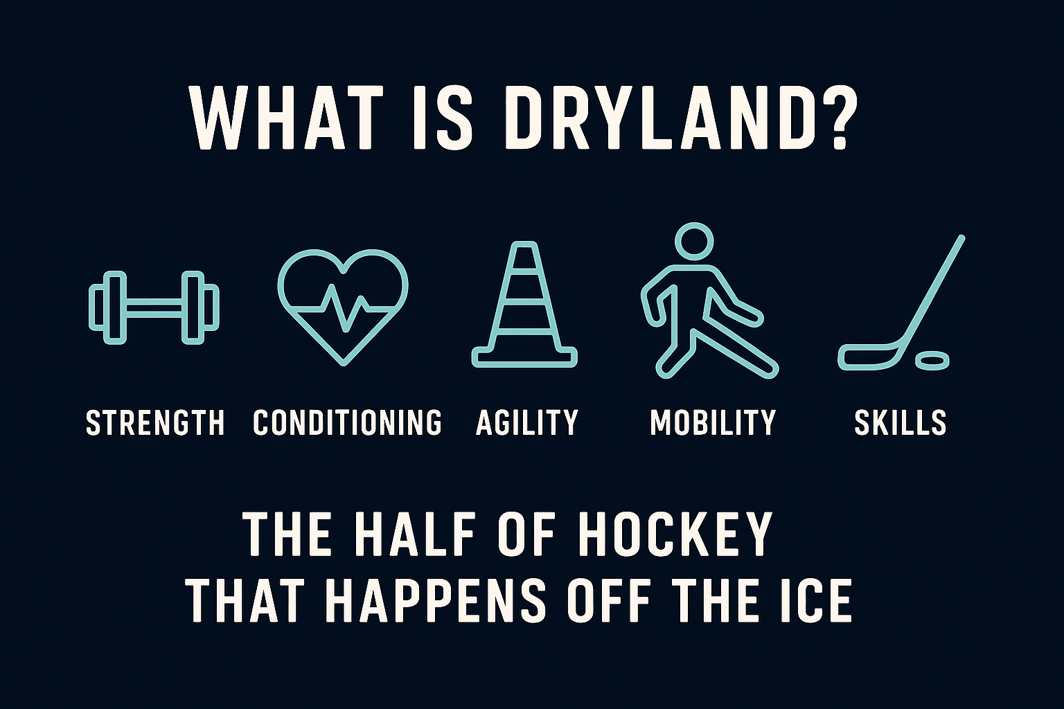 Five parts of dryland training: strength, conditioning, agility, mobility and skills — the half of hockey that happens off the ice.